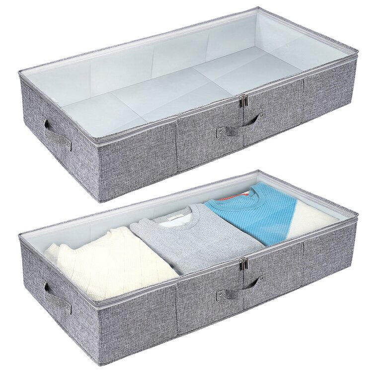 Non woven clothing Storage bag Organizer Box Clear window Underbed Bag UK SALE! 