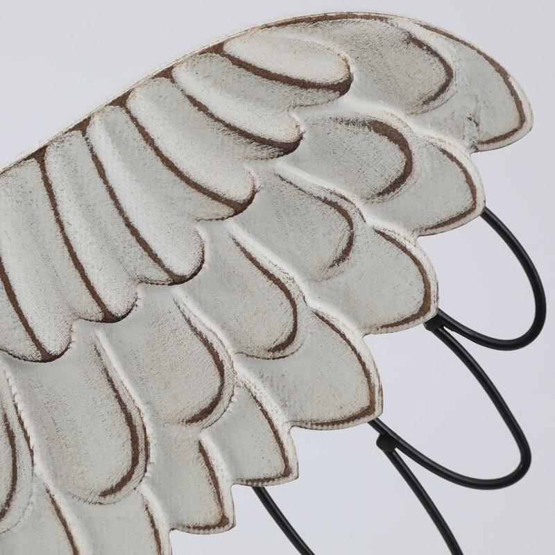One Allium Way Wood And Metal Angel Wings Wall Decor Wayfair