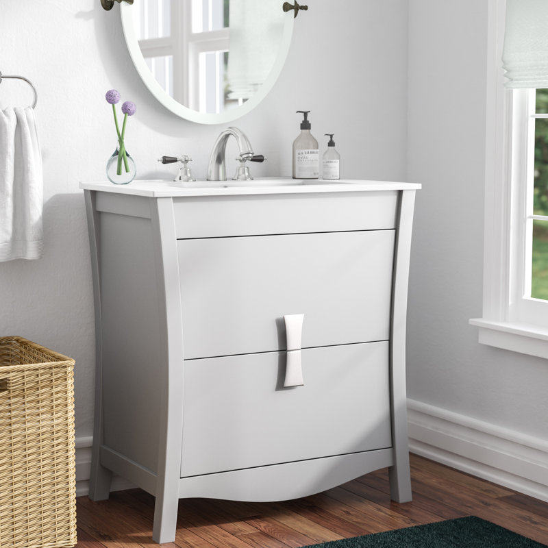 Ebern Designs Karter Modern Wood Floor Mount 30 Single Bathroom Vanity Set Wayfair