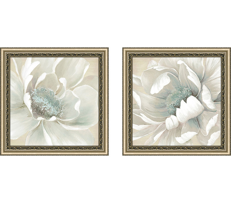 Ophelia Co Winter Blooms 2 Piece Framed Graphic Art Print Set