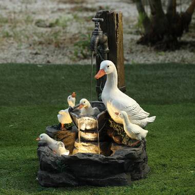 Garden Gift Farm Resin Animal Ornament Pond Water Standing Duck White S
