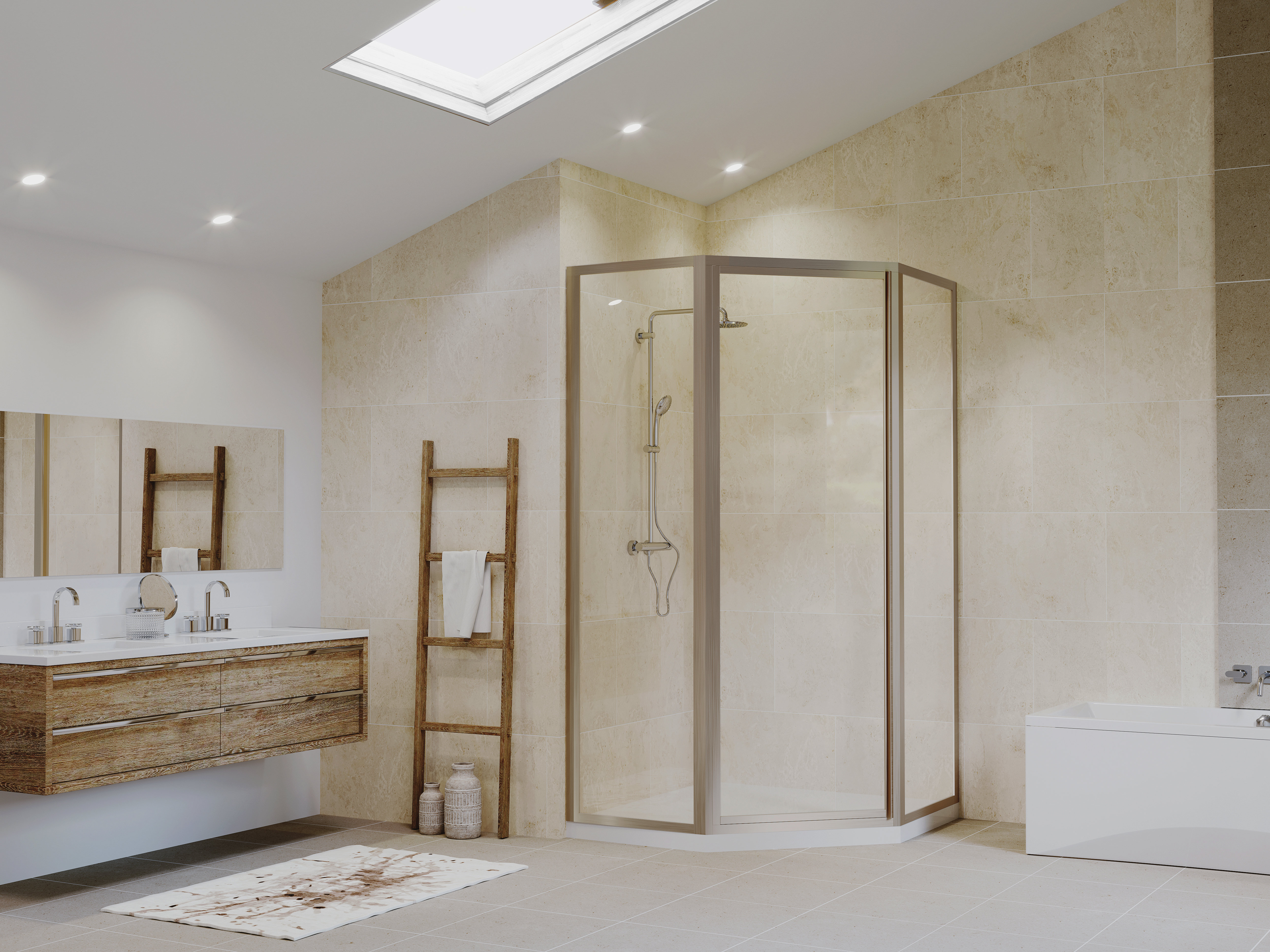 Coastal Industries Legend Neo Angle Series 62 X 70 Hinged Shower
