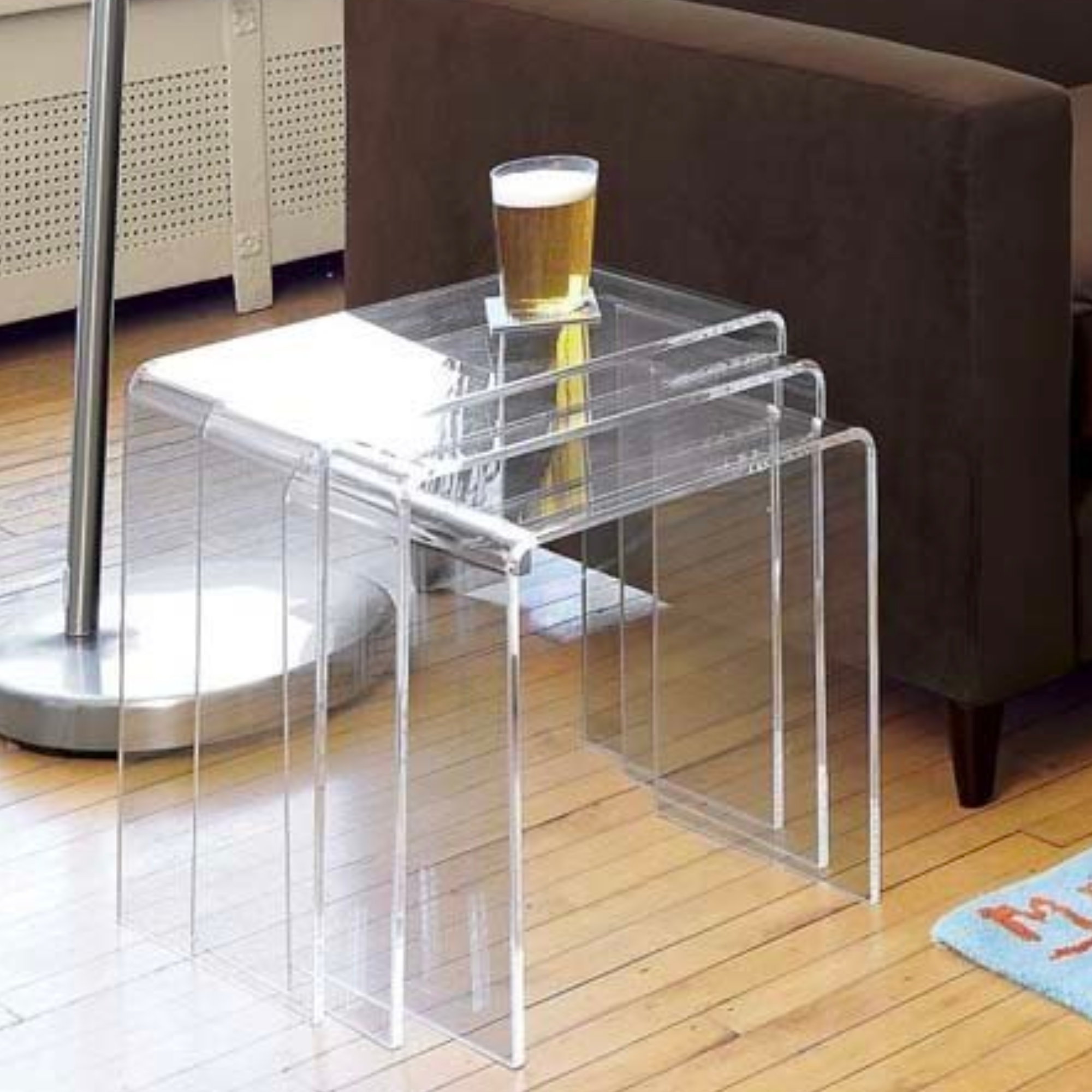 Metro Lane Acrylic Nesting Table Wayfair.co.uk