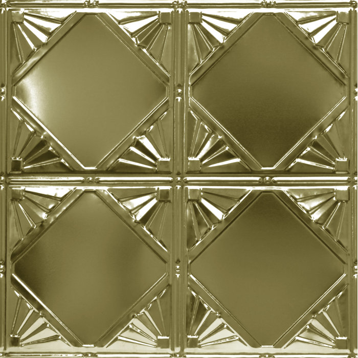 Shanko 23 75 X 23 75 Metal Tile In Brass Wayfair