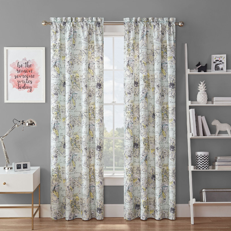 Waverly Spree Med Out Blackout Thermal Rod Pocket Single Curtain Panel Reviews Wayfair Waverly Spree Med Out Blackout