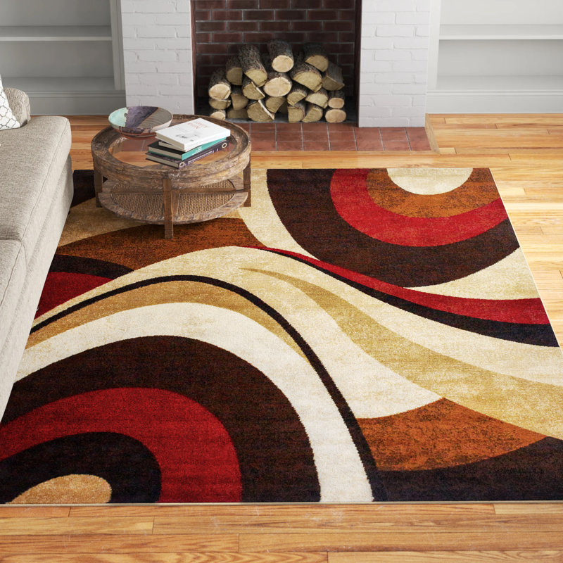 Rubith Abstract Brown/Beige Area Rugs Rug Size: Rectangle 5'2" x 7'2"