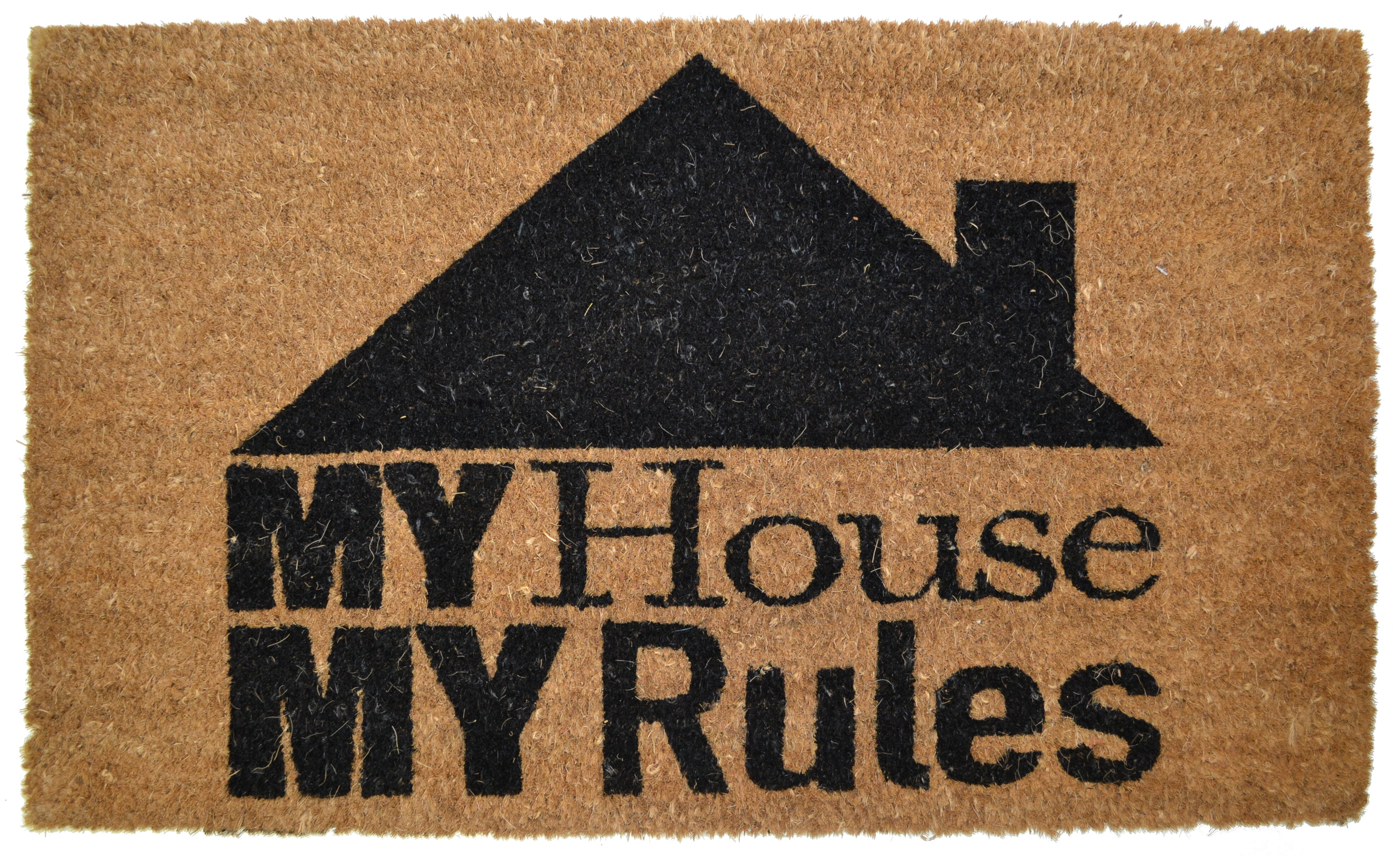 Red Barrel Studio Ramsey My House My Rules Backed Coir 30 In X 18