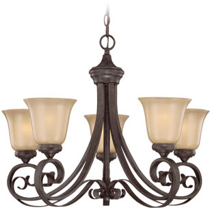 Go to store & view more images Wilhoit 5-Light Shaded Chandelier by Fleur De Lis Living