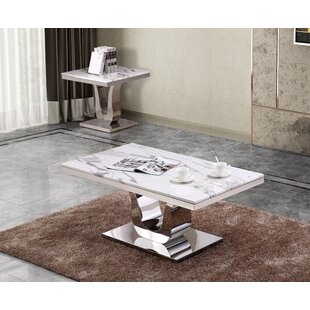 Maidste Marble 2 Piece Coffee Table Set by Everly Quinn