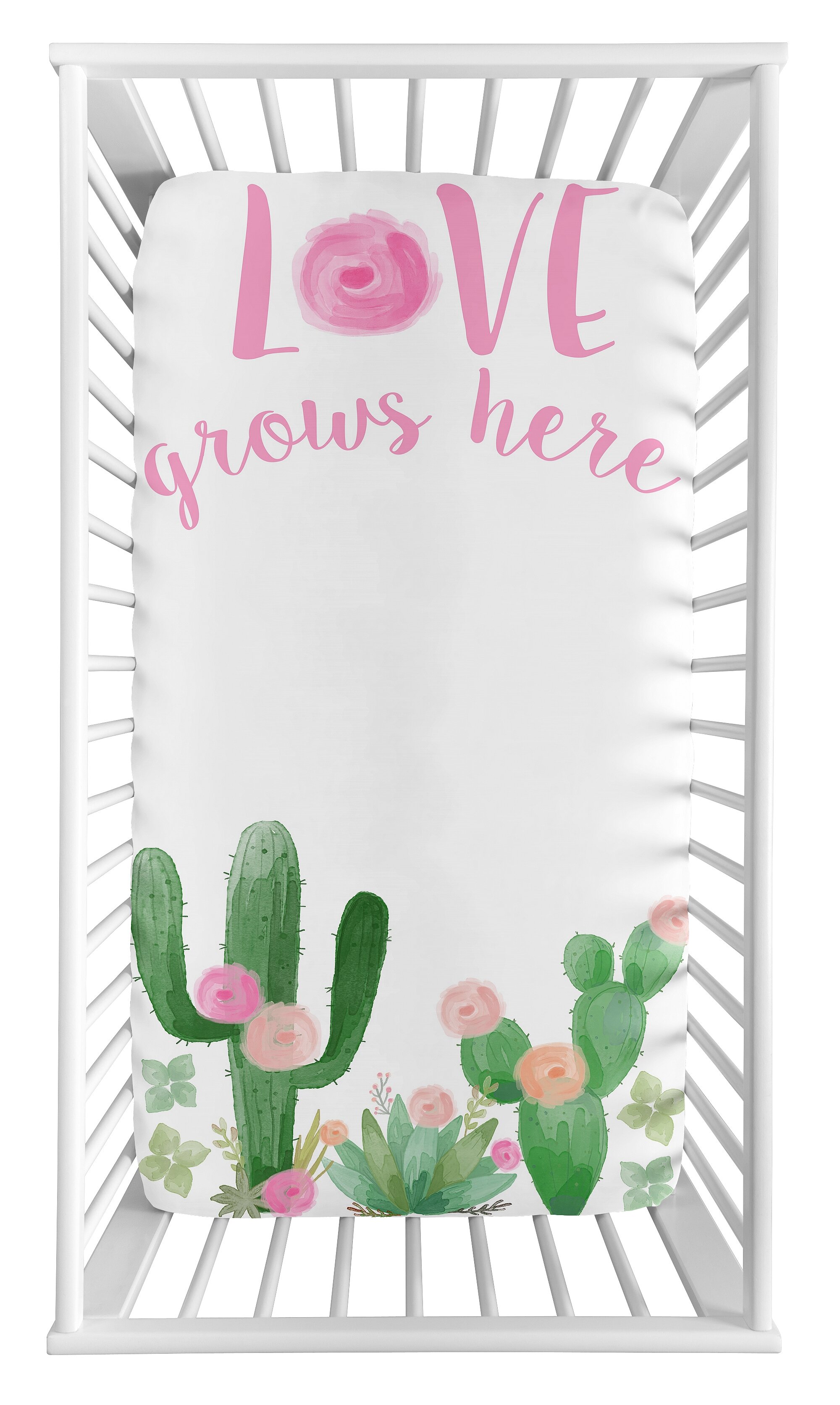 cactus fitted crib sheet