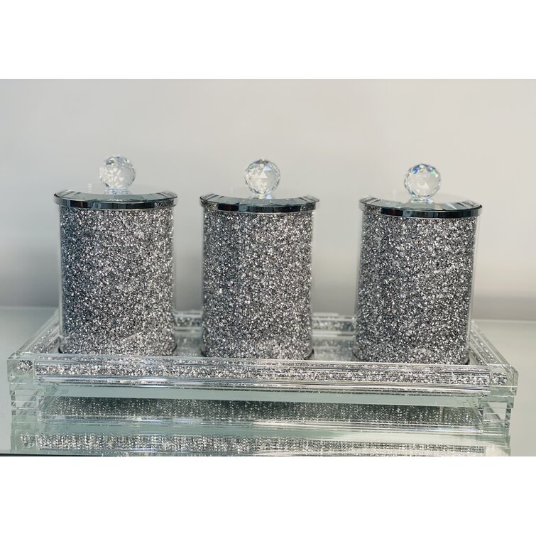 Special Crushed Diamond Glass Holder With Glasses X 6