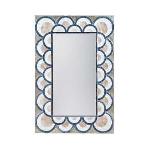 Art Deco Capiz Shell and Glass Mosaic Wall Mirror
