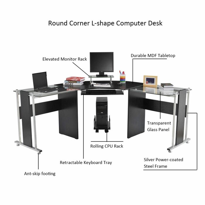 Latitude Run Freeport Modern L Shape Computer Desk Reviews