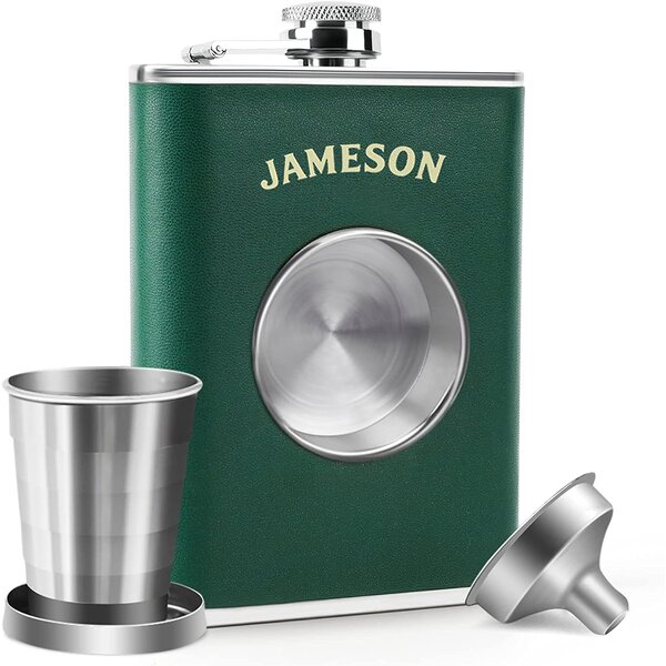 2 Pc Liquor Hip Flask 5oz & 8 oz Stainless Steel Personal Whiskey/Alcohol Bottle 