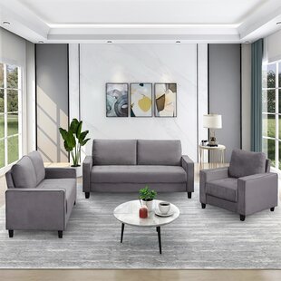 Fayola 3 Piece Velvet Living Room Set by Ebern Designs