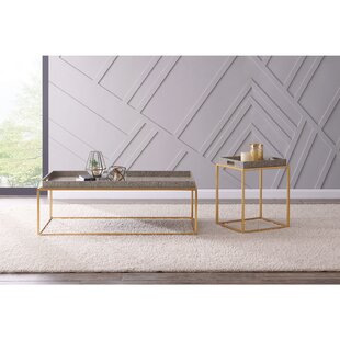 Feyre Shagreen 2 Piece Coffee Table Set by Mercer41