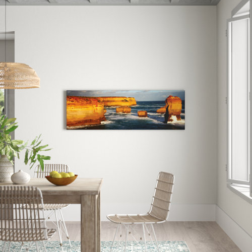 A Few Apostle by Andrew Brown Photographic Print on Canvas in Orange East Urban Home
