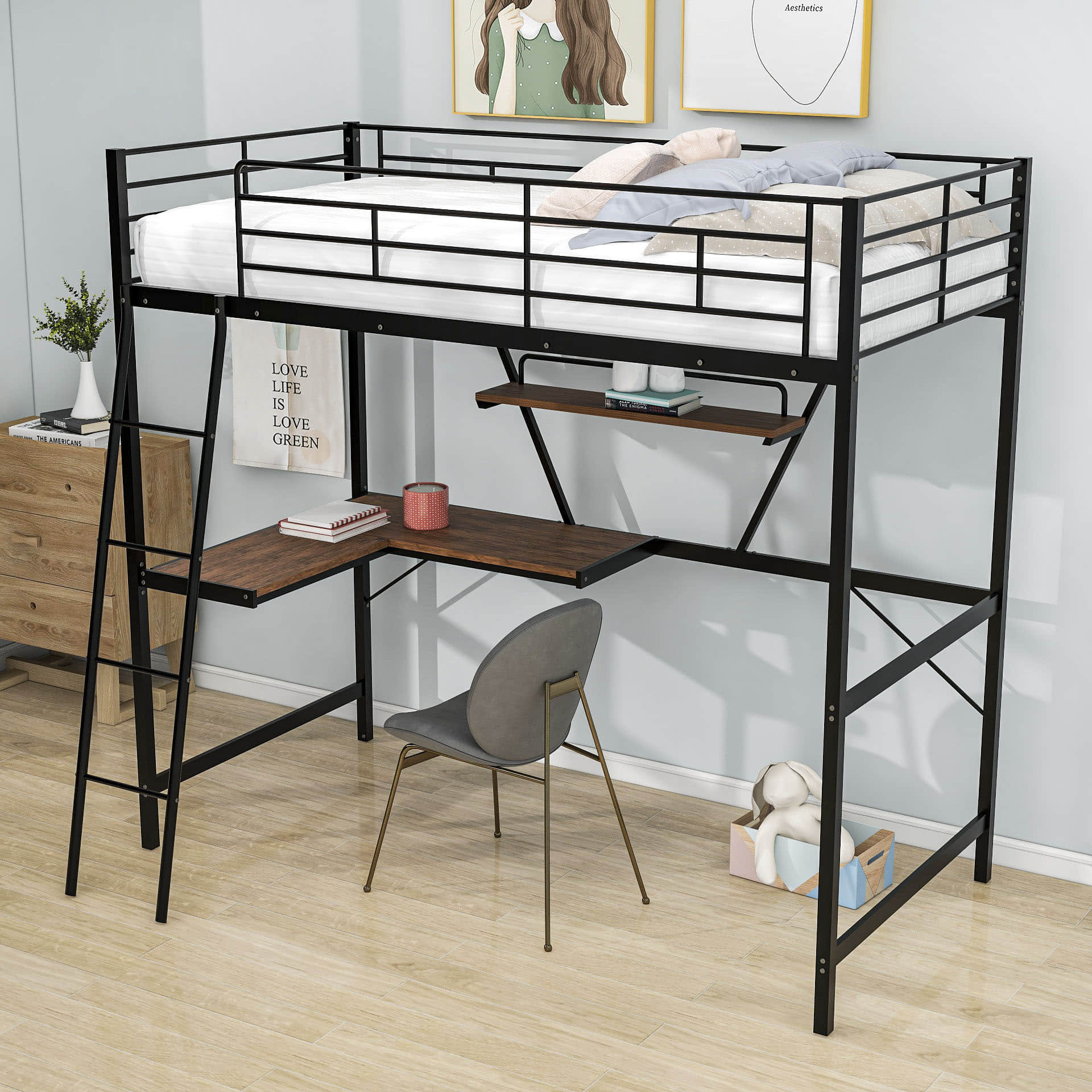 Mason & Marbles Highlawn Twin Loft Bed with Built-in-Desk by Mason ...