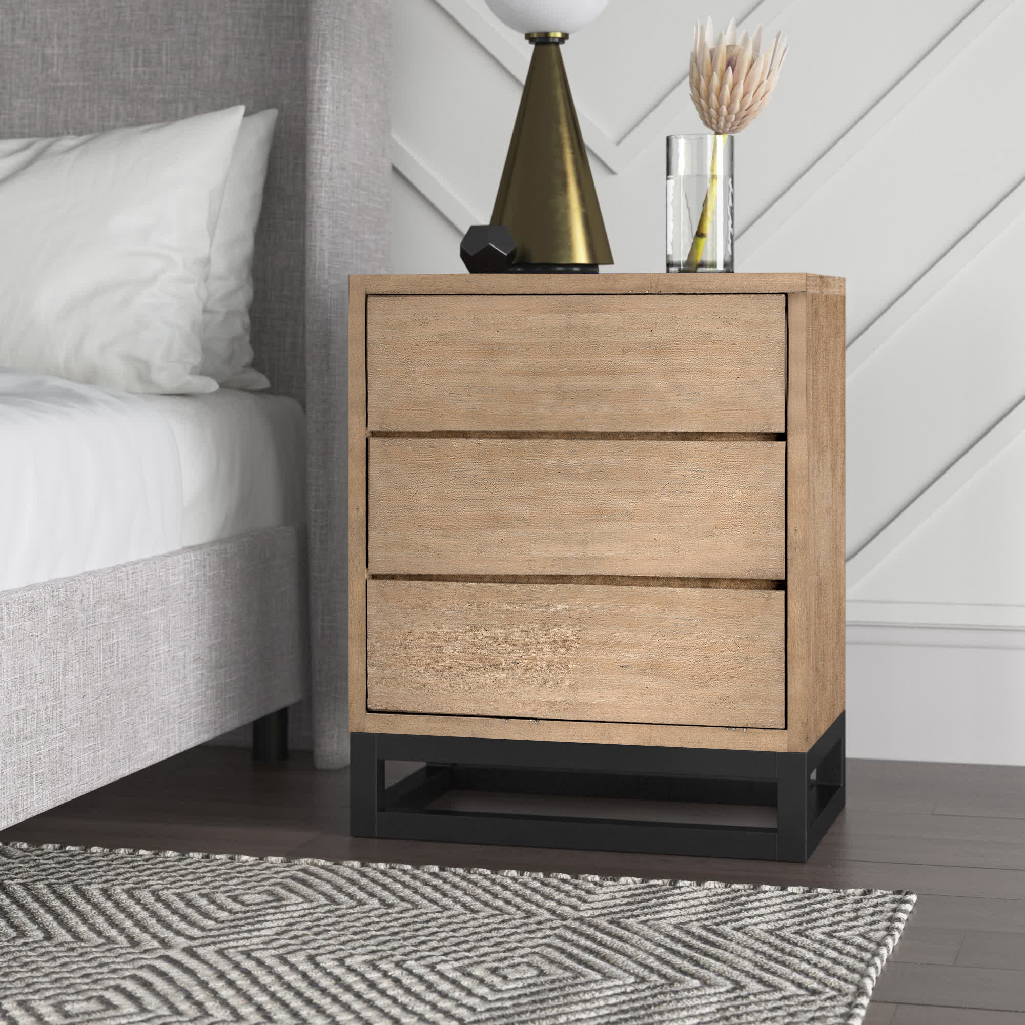 Mercury Row® Joshua Solid Wood Nightstand & Reviews Wayfair