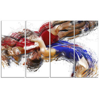 Designart Moto Cross Sports 4 Piece Graphic Art On Wrapped Canvas Set Wayfair
