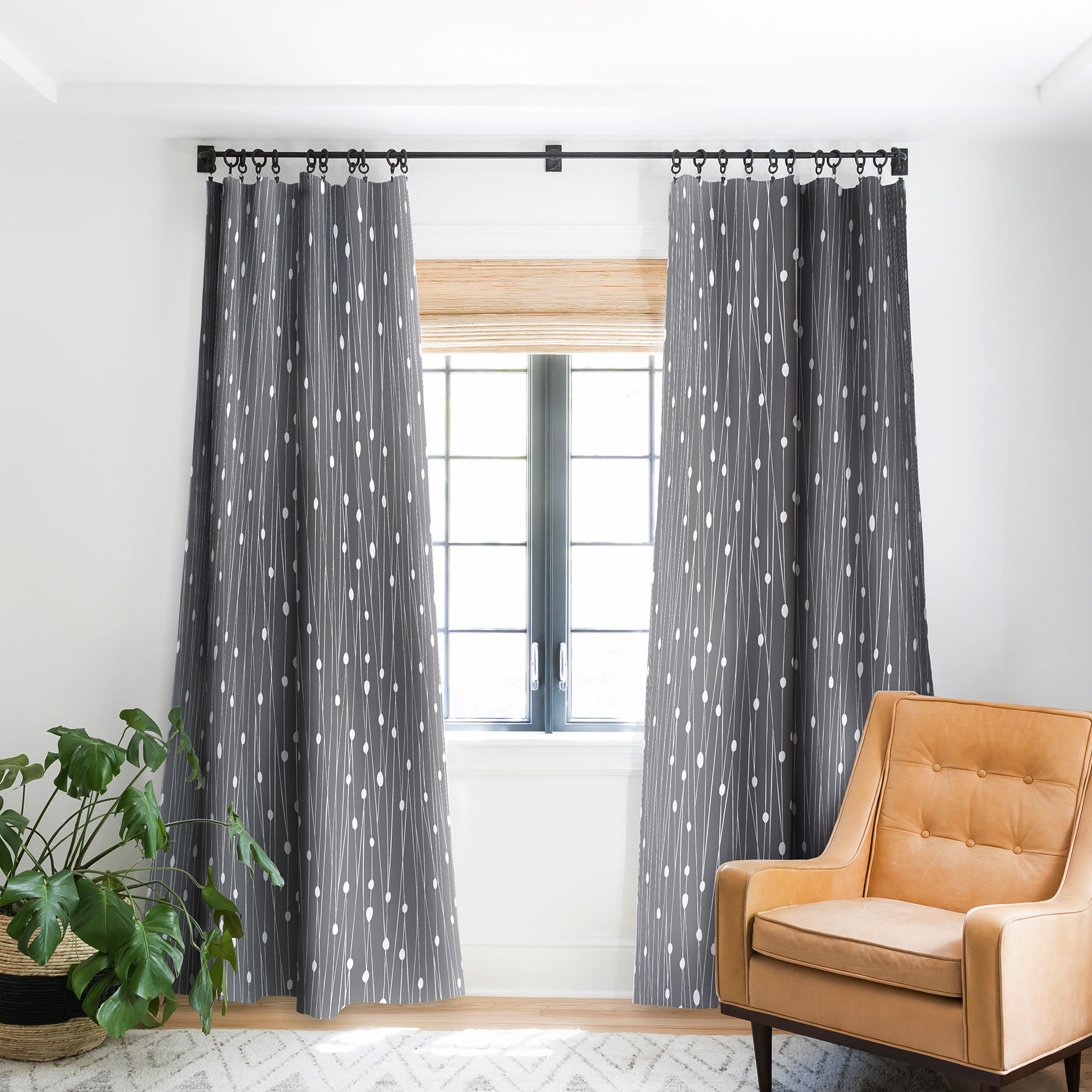 East Urban Home Heather Dutton Gray Entangled Polka Dot Blackout