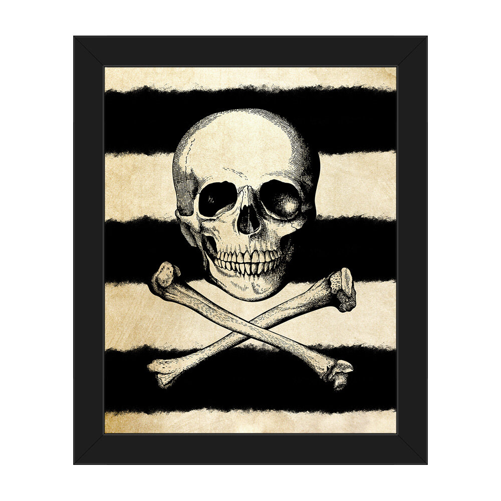 Click Wall Art Skull And Crossbones - Graphic Art on Canvas | Wayfair