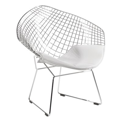 Modern Wire Style Papasan Chair C2a Designs Upholstery Color White