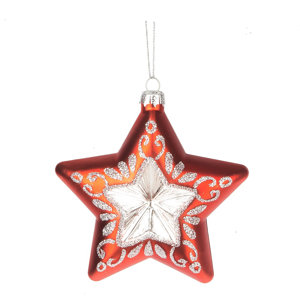 Father Frost Glittered Star Ornament