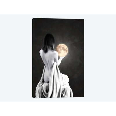 'Moon Contemplation' By  Barruf Graphic Art Print on Wrapped Canvas East Urban Home Size: 26