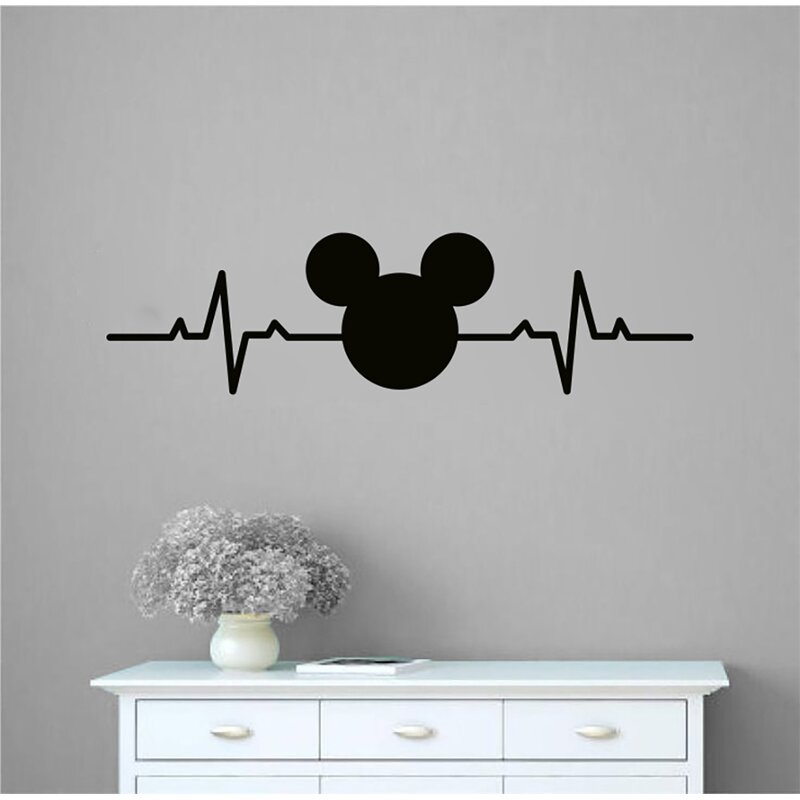 Oakwooddecals Mickey Mouse Inspired Heartbeat Vinyl Words Wall