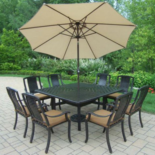 Go to store & view more images Vanguard 11 Piece Dining Set with Cushions by Oakland Living