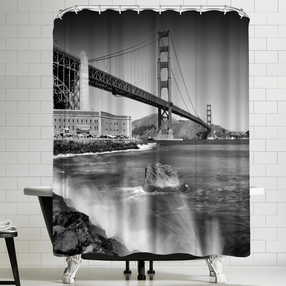 East Urban Home Melanie Viola Golden Gate Bridge With Breakers East Urban Home Melanie Viola Golden Gate Bridge With Breakers Shower Curtain Wayfair