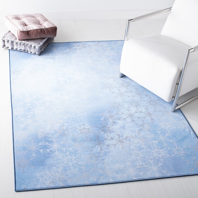 Living Room Bedroom Kitchen Decorative Lightweight Foam Printed Rug ALAZA My Daily Snowflakes Blue Area Rug 4 x 6 Feet 