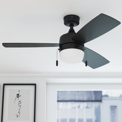 44" Barcadero 3 - Blade LED Propeller Ceiling Fan with Pull Chain and Light Kit Included
