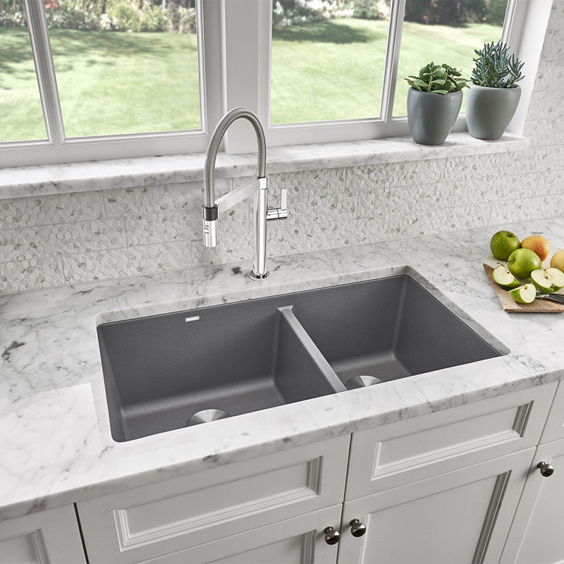 Blanco Precis Silgranit 33 L X 18 W Double Basin Kitchen Sink Reviews Wayfair See more ideas about blanco sinks, undermount kitchen sinks, kitchen sink. precis silgranit 33 l x 18 w double basin kitchen sink