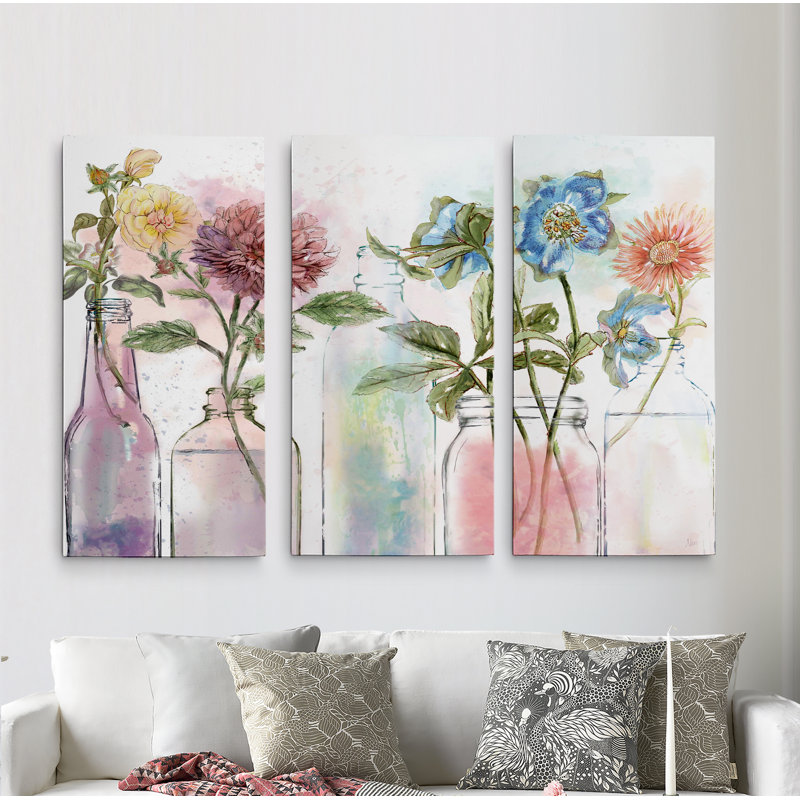 Ophelia Co A Premium Vintage Bottle Painting Multi Piece