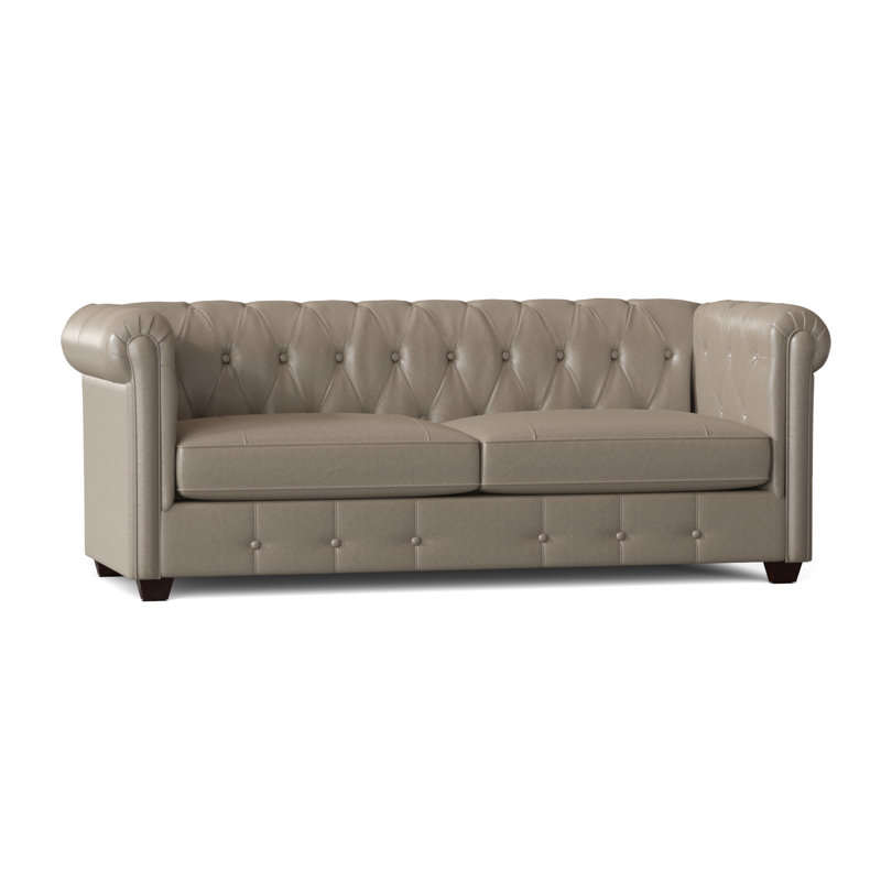 Birch Lane Heritage Hawthorn Genuine Leather Chesterfield 88 Rolled Arm Sofa Reviews Wayfair