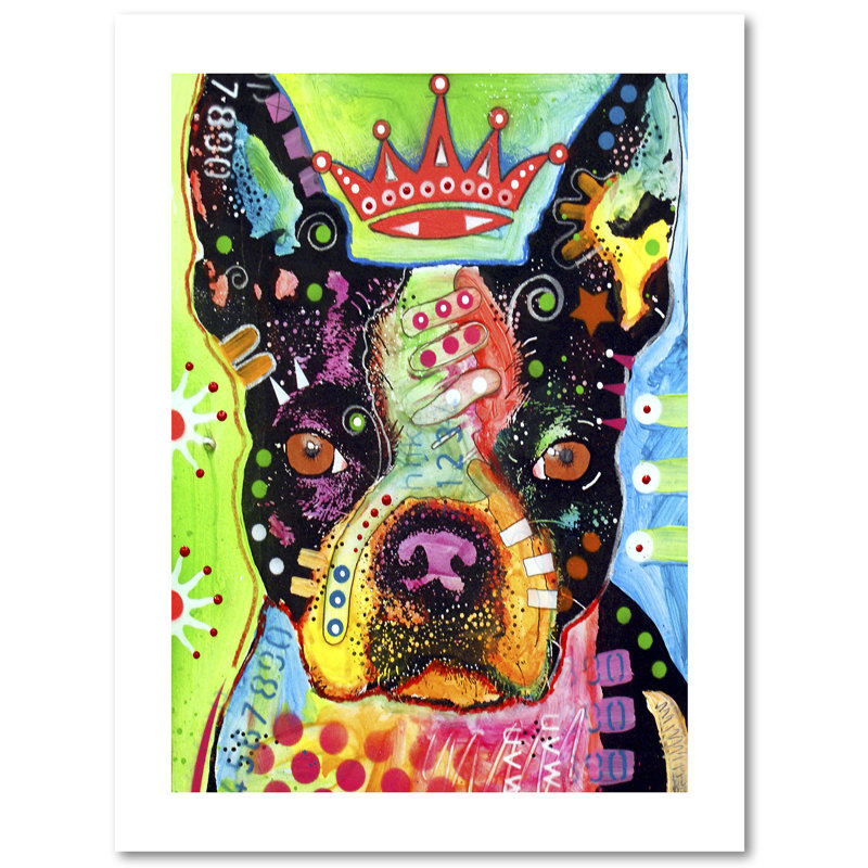 Trademark Art Boston Terrier Crowned Painting Print On Archival