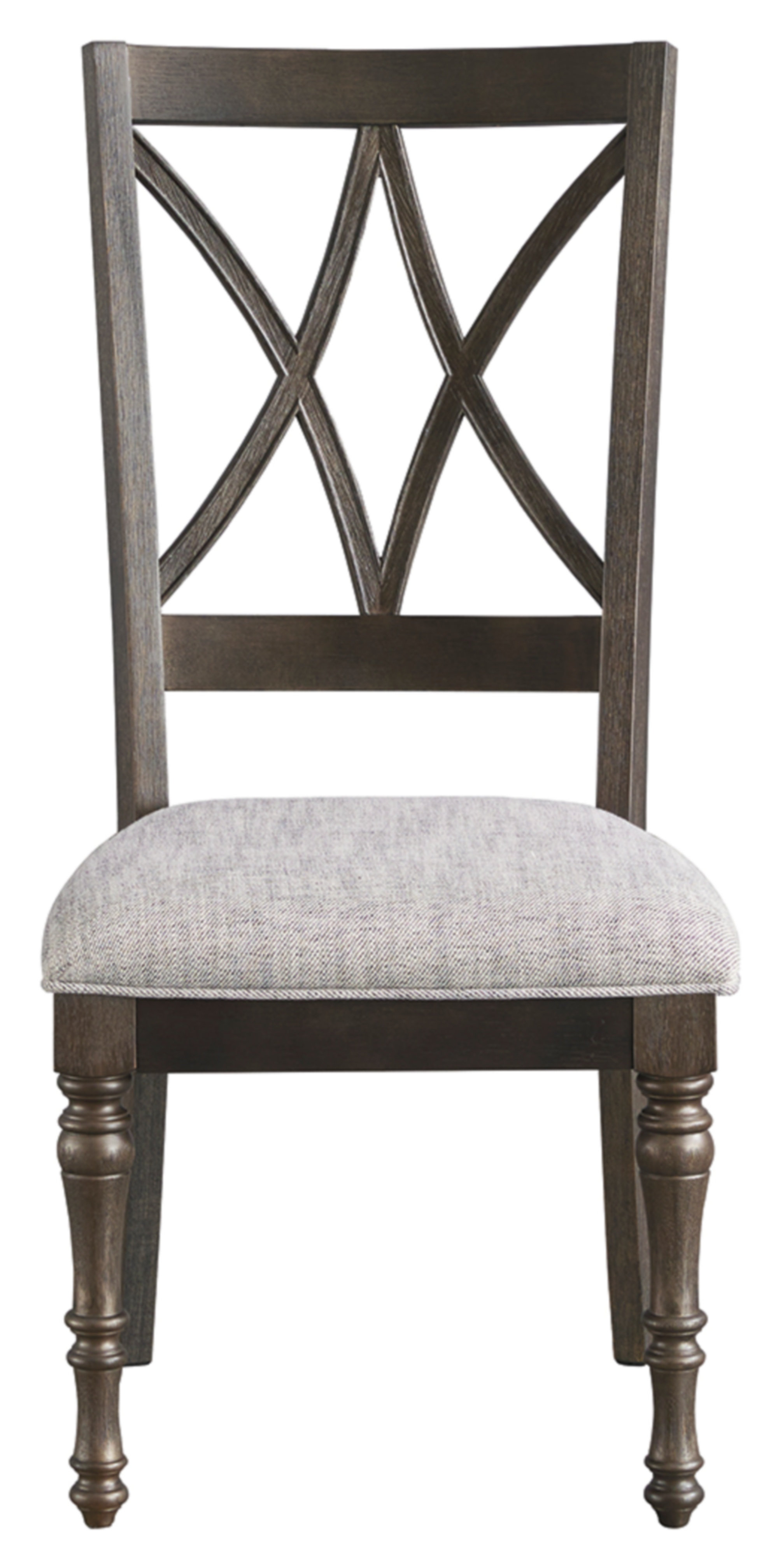 upholstered cross back side chair