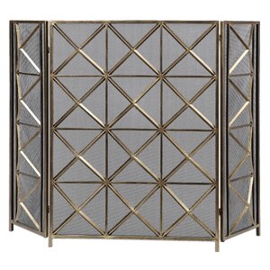 Akiva 3 Panel Metal Fireplace Screen