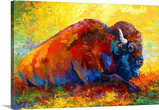 Canvas On Demand Spirit Brother Bison By Marion Rose Painting