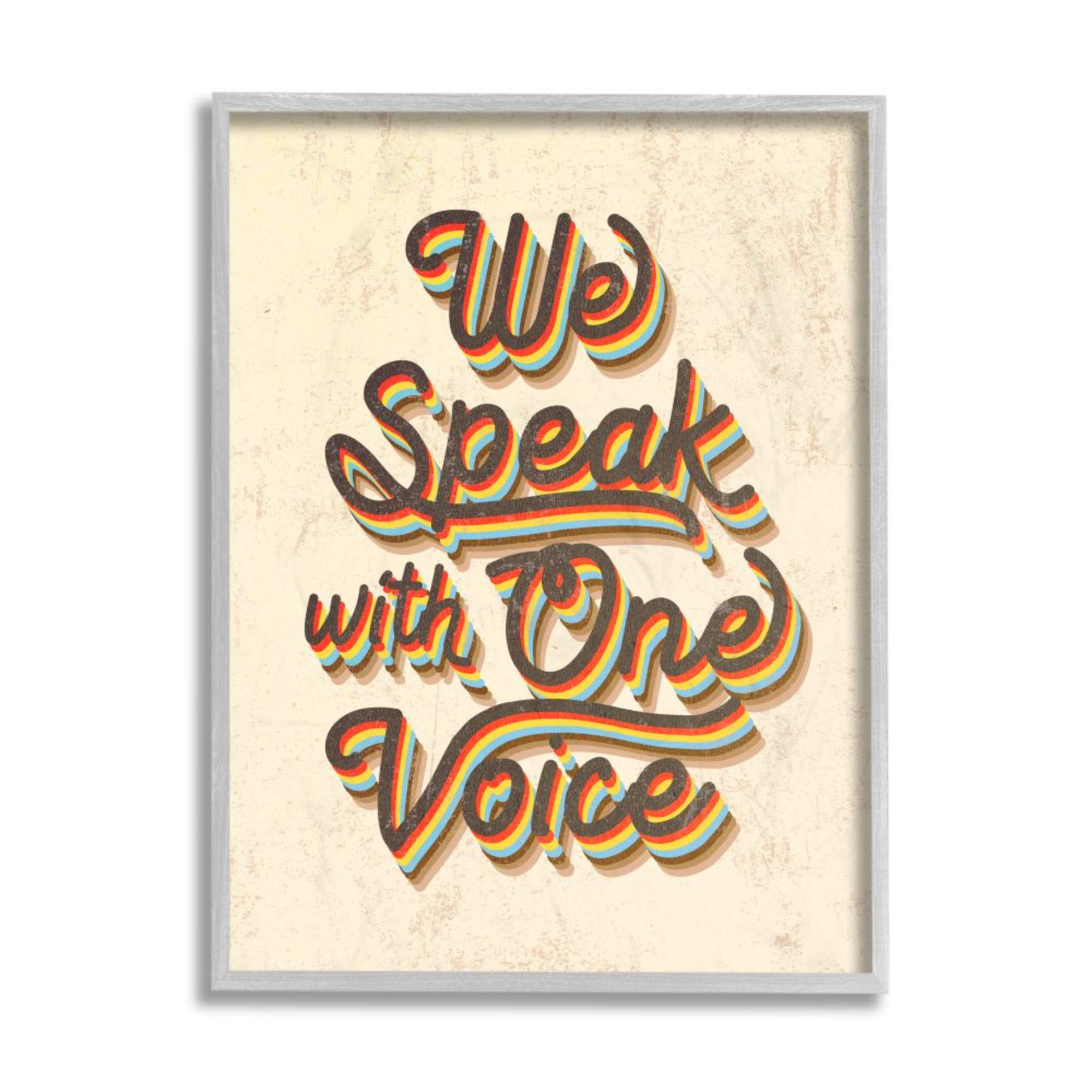 Trinx Speak With One Voice Quote Colorful Script Typography by Daphne