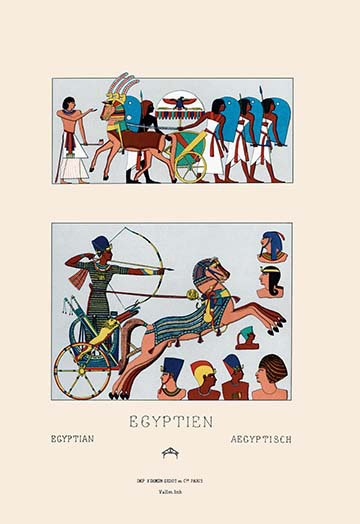 Buyenlarge Egyptian Military Hairstyles And Costumes By Auguste Racinet Painting Print Wayfair