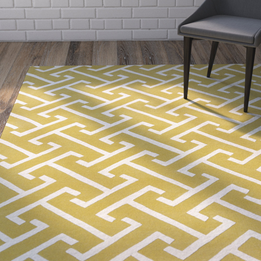 Wrought Studio Vanauken Yellow White Area Rug Reviews Wayfair