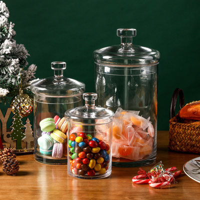 3 Piece Ralphs Clear Indoor / Outdoor Glass Jar Set