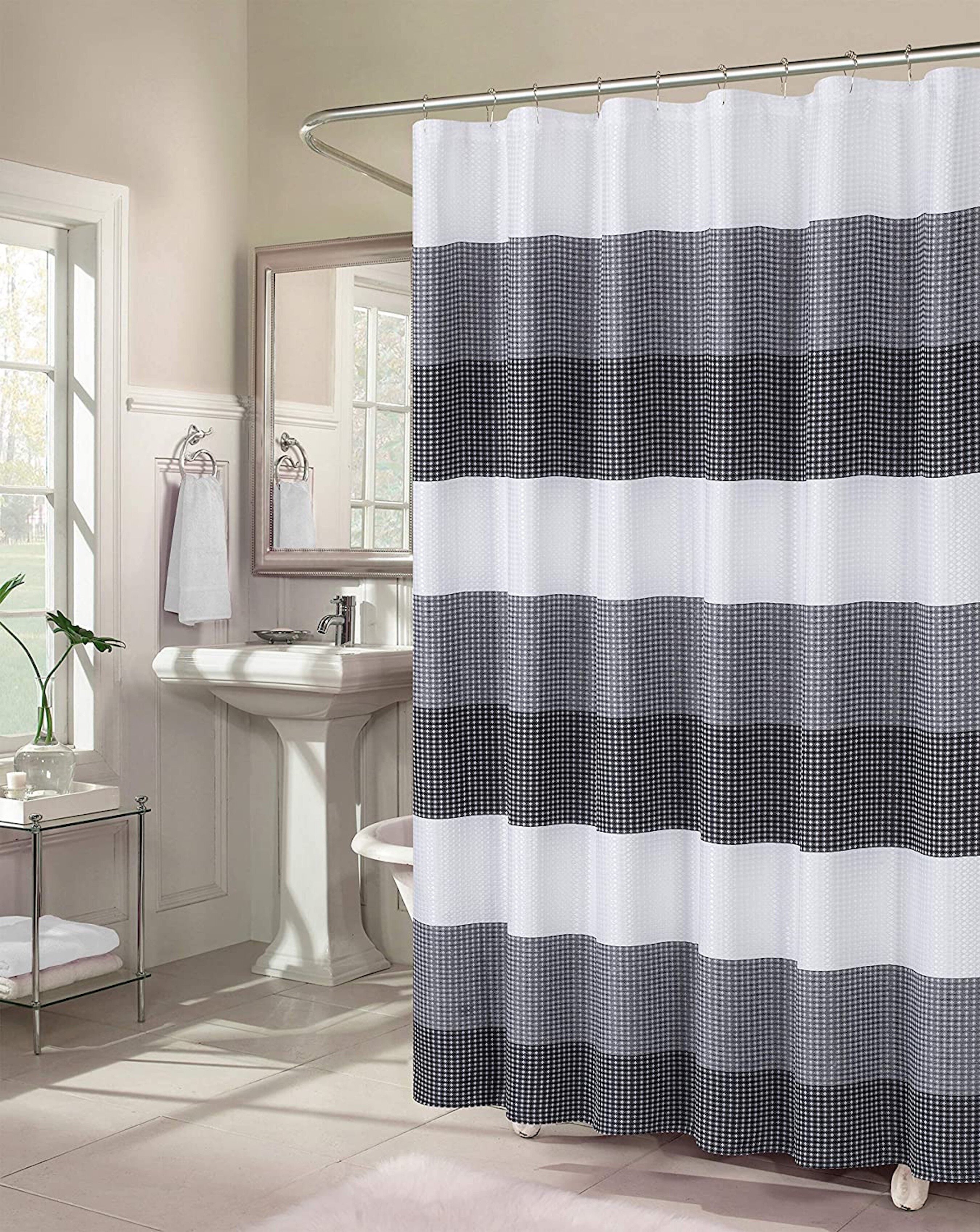 Latitude Run Ombre 70 X 72 Waffle Shower Curtain In Taupe Wayfair