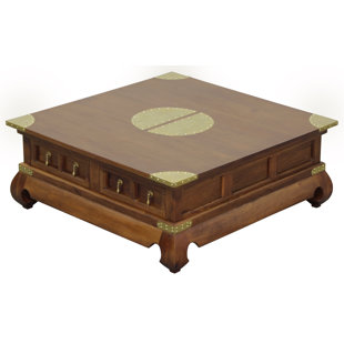 Go to store & view more images Becky Fine Handcrafted Solid Mahogany Wood Coffee Table by Bloomsbury Market
