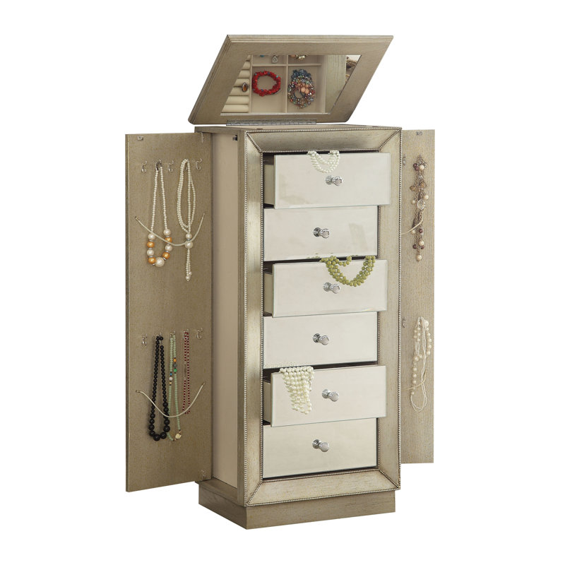House Of Hampton Sorrells Free Standing Jewelry Armoire With