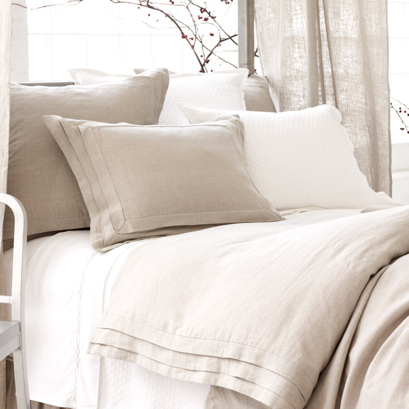 Natural Pleated Linen Duvet Cover Collection #linenduvet #Frenchlinen #linenbedding