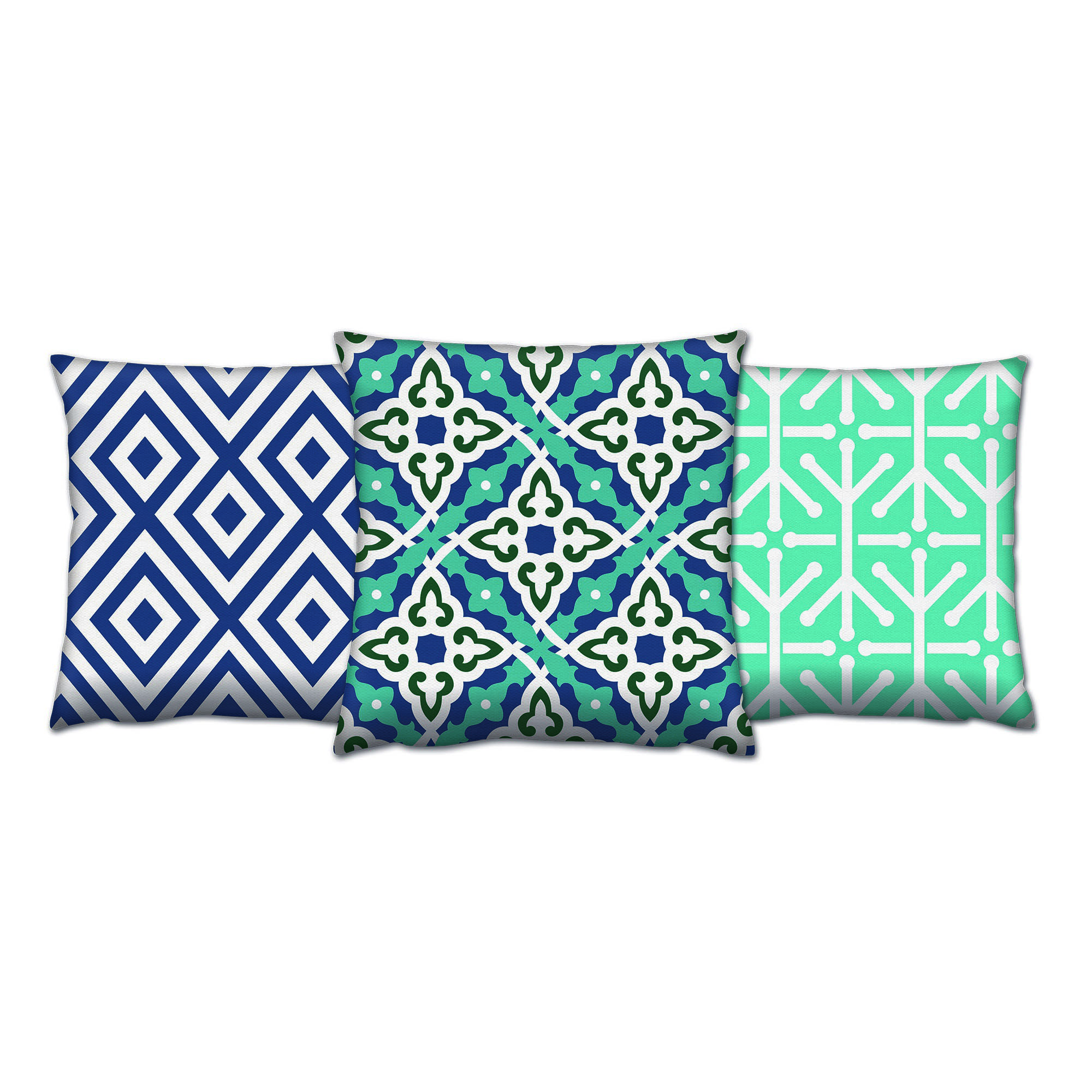 Ivy Bronx Rosie 3 Piece Colourful Indoor Outdoor Throw Pillow Set